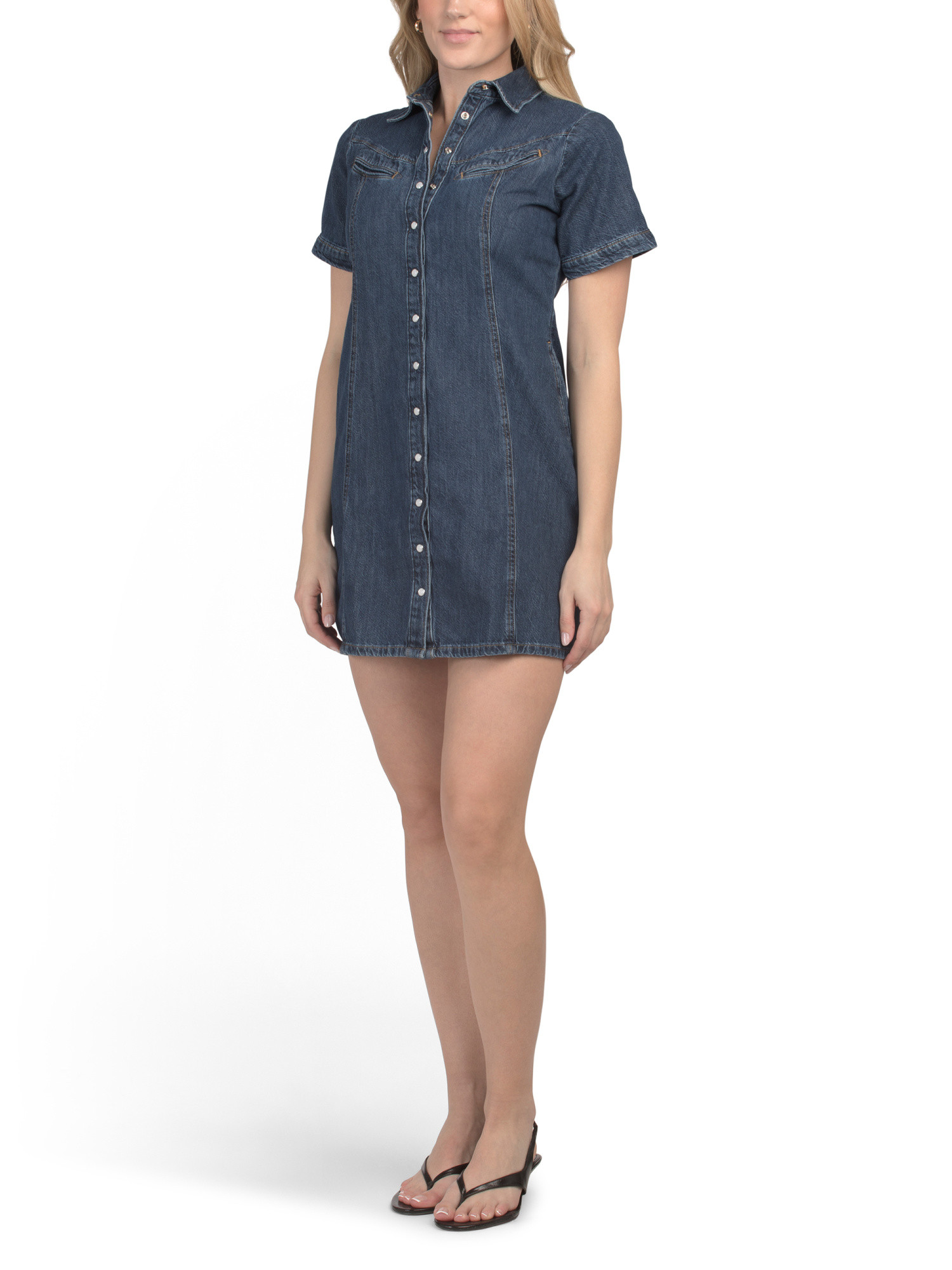 Rinoa Short Sleeve Denim Mini Dress | Casual Dresses  | Marshalls | Marshalls