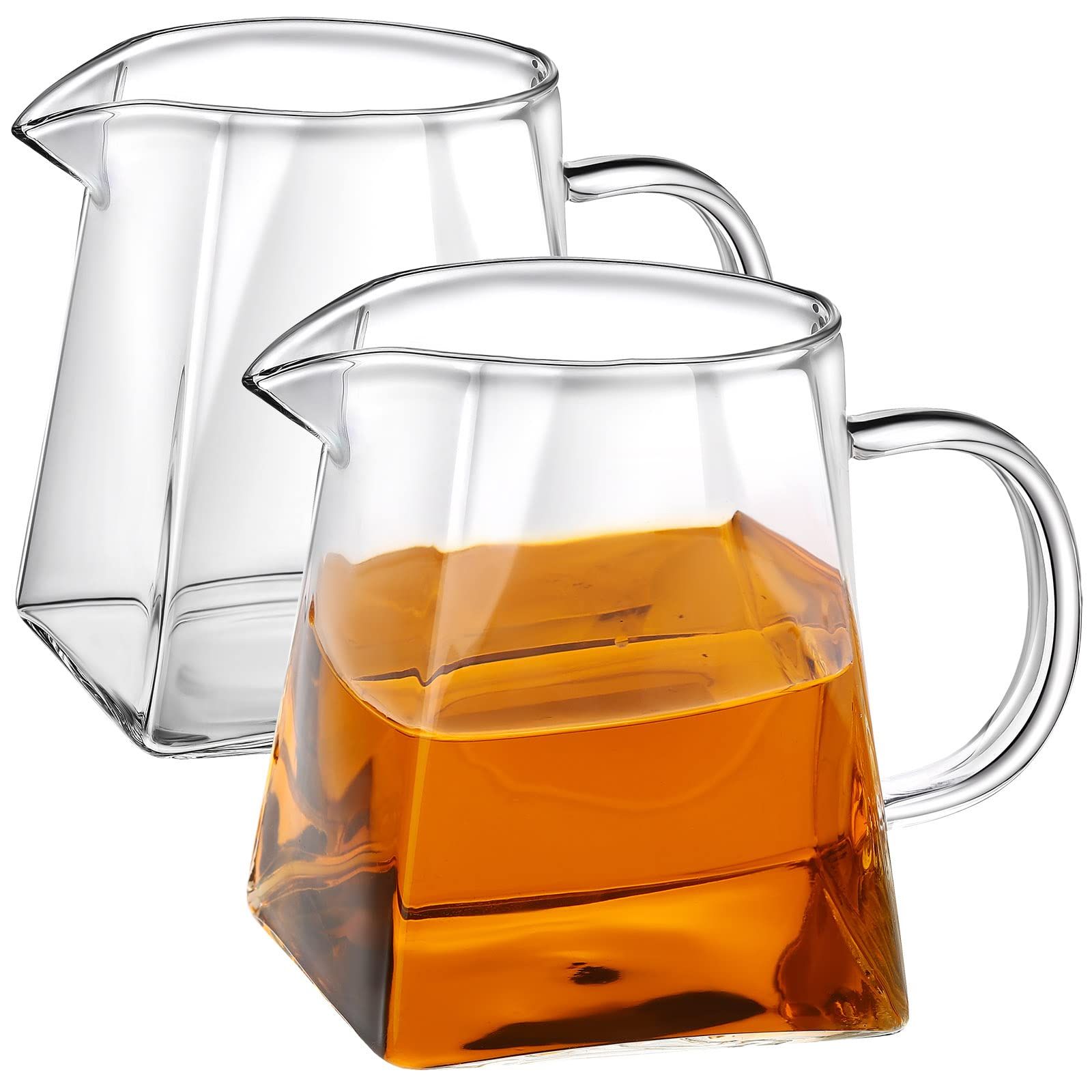 2 Pcs Small Glass Pitcher Elegant Shaped Glass Creamer Pitcher Glass Tea Pitcher Coffee Milk Crea... | Amazon (US)