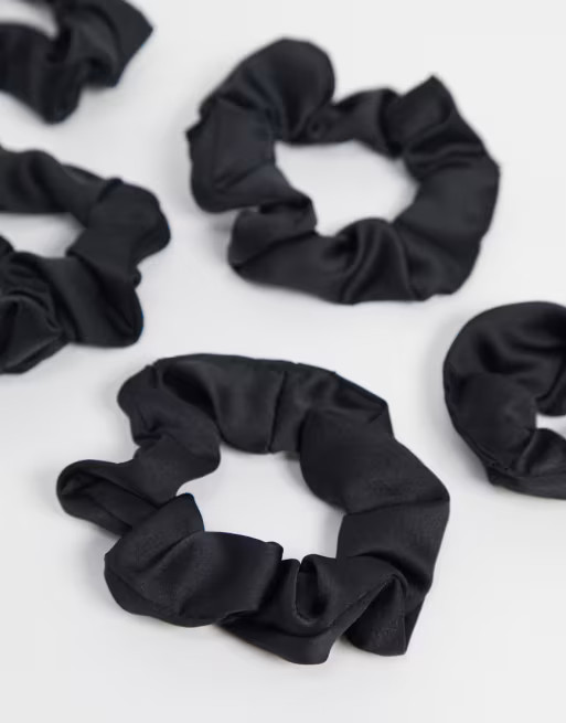 Kitsch Satin Sleep Scrunchies - Black | ASOS (Global)