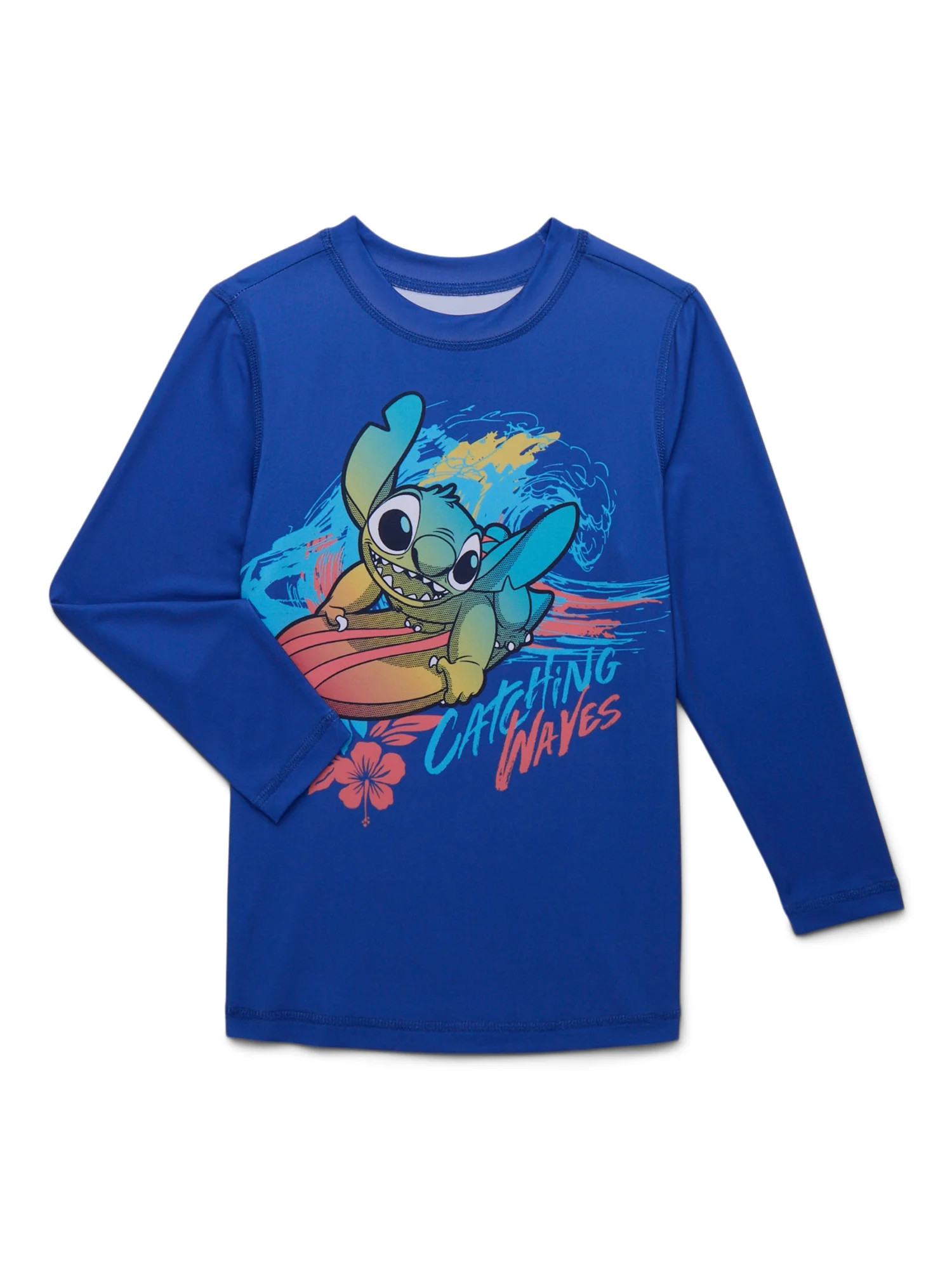 Disney Stitch Boys Long Sleeve Swim Rashguard, Sizes 4-12 - Walmart.com | Walmart (US)