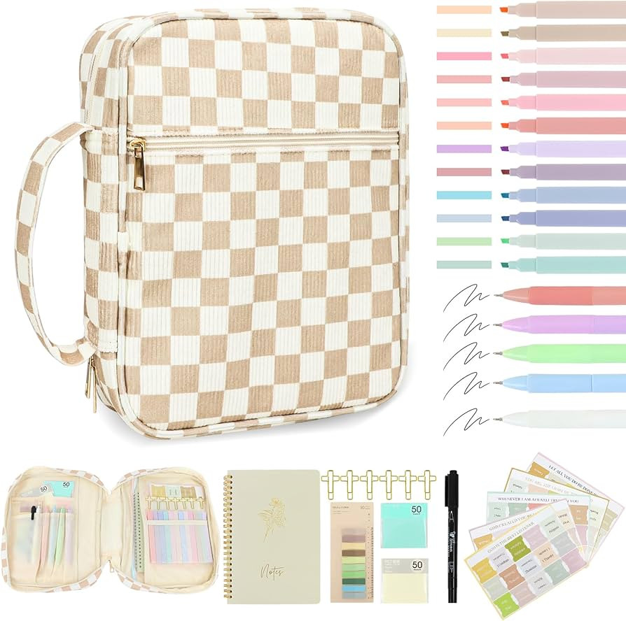 Amazon.com: DRANSMIC Yellow Bible Cover Case for Women Large Bible Cover Bag Bible Study Supplies Accessories Bible Journaling Kit for Girls Women : Office Products | Amazon (US)