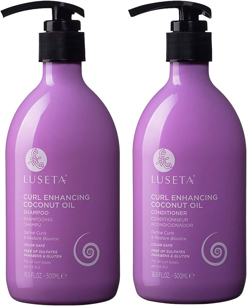 Luseta Curly Hair Shampoo & Conditioner Set with Coconut Oil, Unlimited Bounce and Definition for... | Amazon (US)