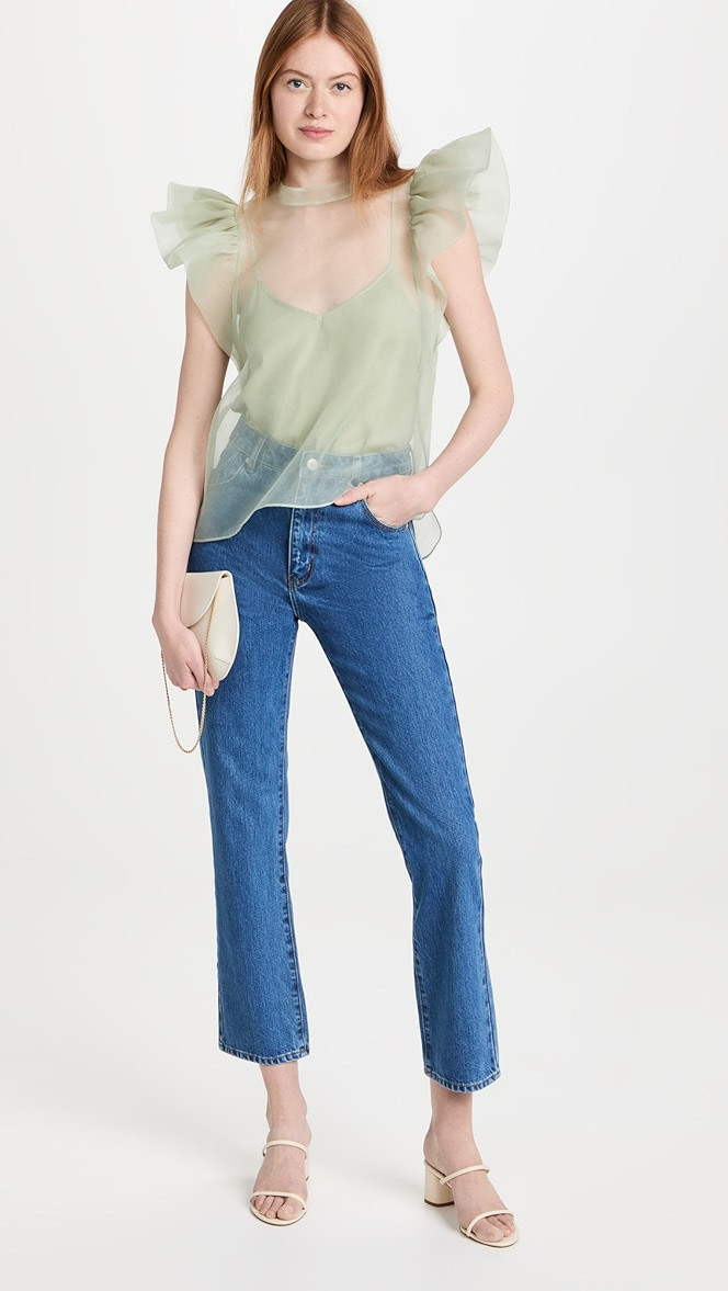 Corina Organza Ruffle Sleeve Top | Shopbop