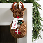 Sherpa Reindeer Kids Christmas Stocking | Crate & Kids | Crate & Barrel