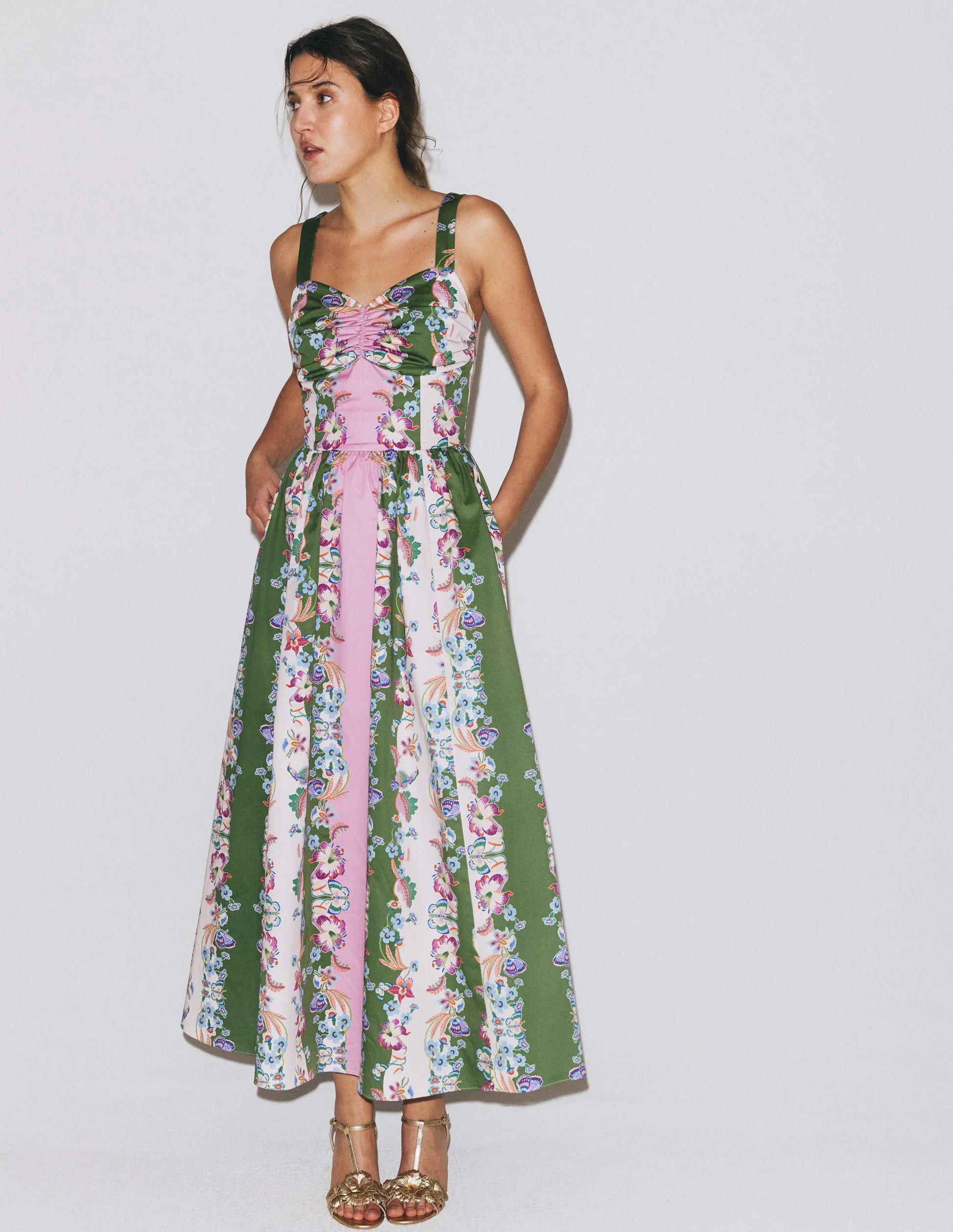 Fit and Flare Midi Dress-Orchid Canopy Stripe | Boden (US)