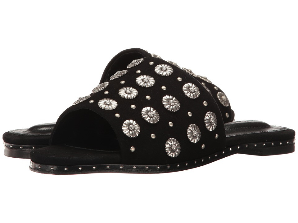 The Kooples - Buckskin Flip-Flops with Nail Detail (Black) Women's Sandals | Zappos