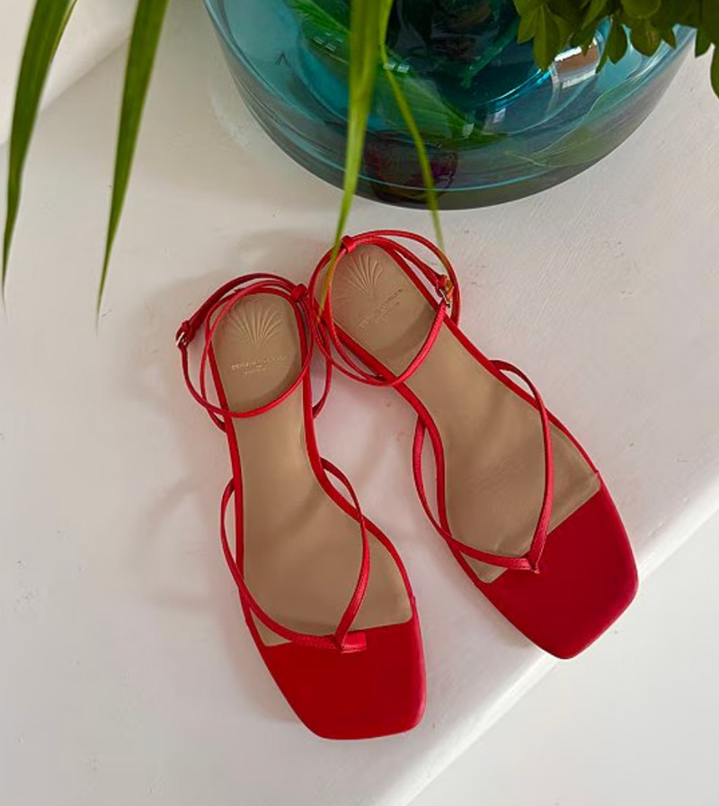 Dillards - Mary Leather Ankle Strap Thong Flat Sandals 

 