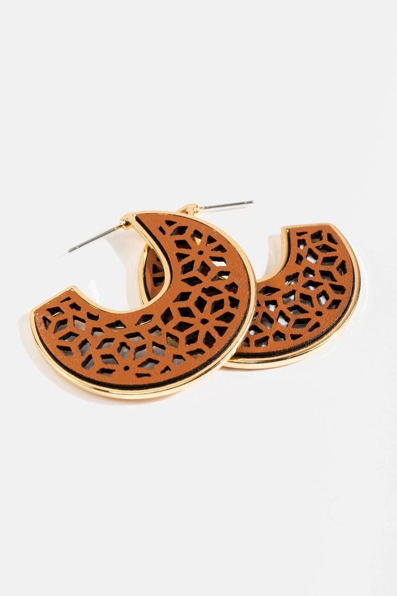 Layla Leather Filigree Hoops | Francesca’s Collections