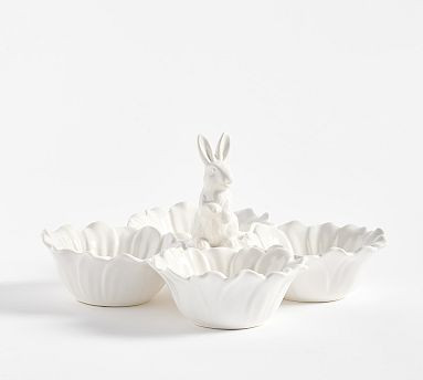 Floral Bunny Serving Bowl | Pottery Barn (US)