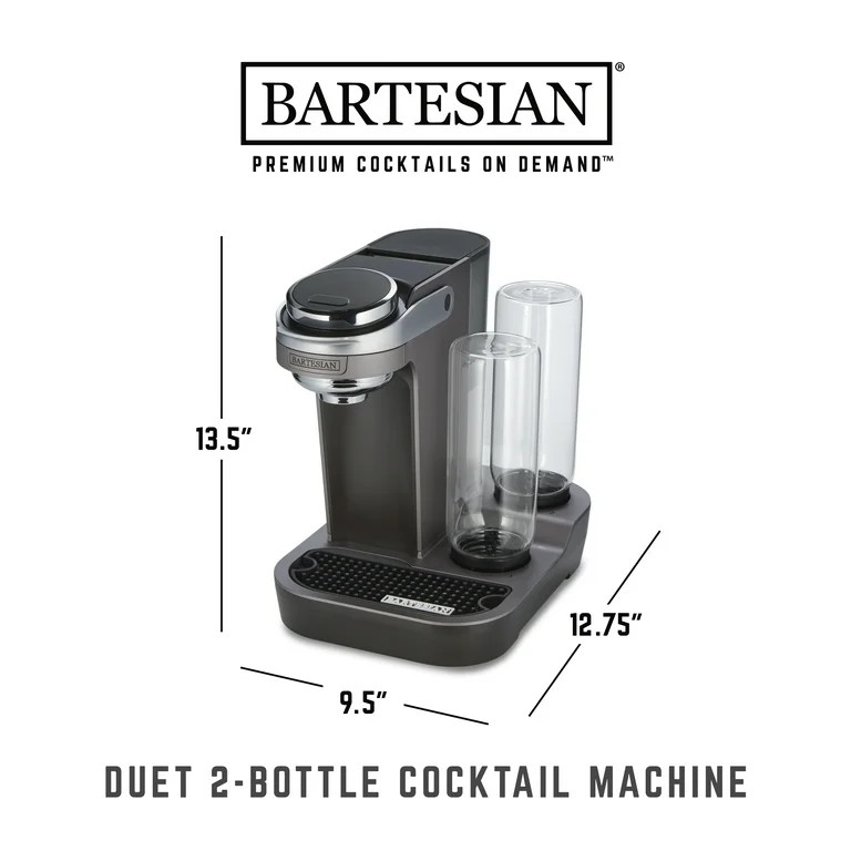 Bartesian Duet Premium Cocktail Machine for the Home Bar, 2 Glass Spirit Bottles - Walmart.com | Walmart (US)