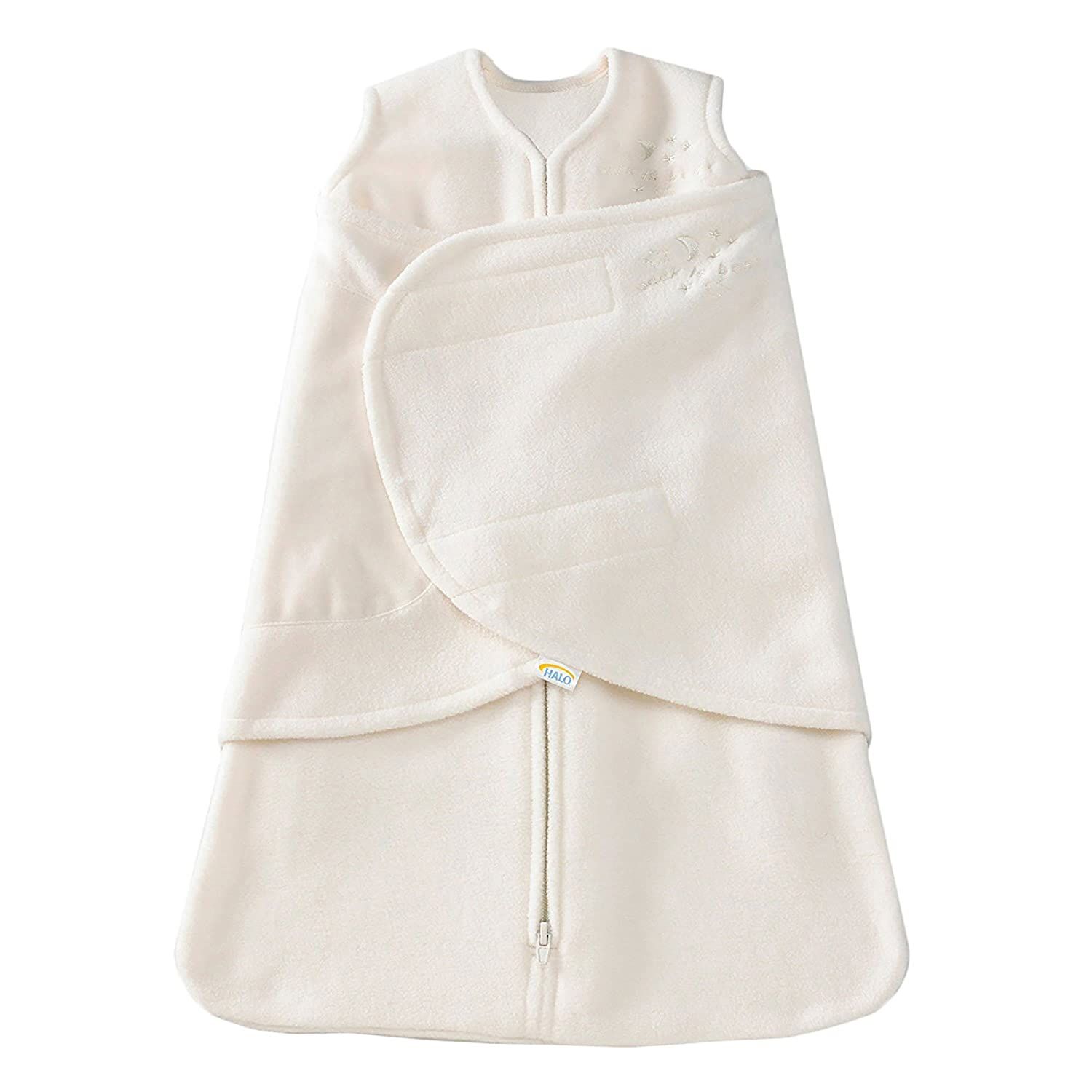HALO Micro-Fleece Sleepsack Swaddle, 3-Way Adjustable Wearable Blanket, TOG 3.0, Cream, Newborn, ... | Amazon (US)