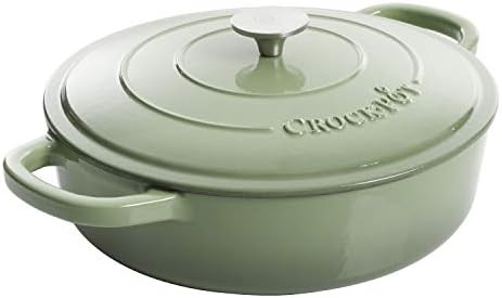 Crock Pot Artisan Enameled Cast Iron Braiser W/Lid, 5-Quart, Pistachio | Amazon (US)