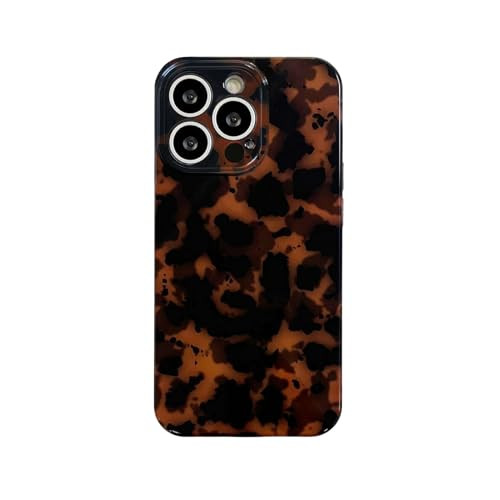 Case Compatible with iPhone 16 Pro, Tortoise Shell Amber Brown Leopard Print | Retro Chic Stylish Classic Cute Protective Cover,6.3inch | Amazon (US)