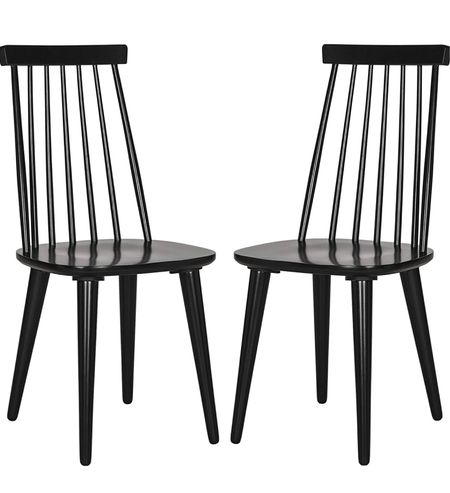 Black dining room chairs. Mine were from Target but currently sold out. These chairs are the same size and half the price!👏🏼 Set of two for $129

#LTKhome #LTKsalealert