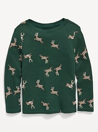 Unisex Long-Sleeve Thermal-Knit Printed T-Shirt for Toddler | Old Navy (US)