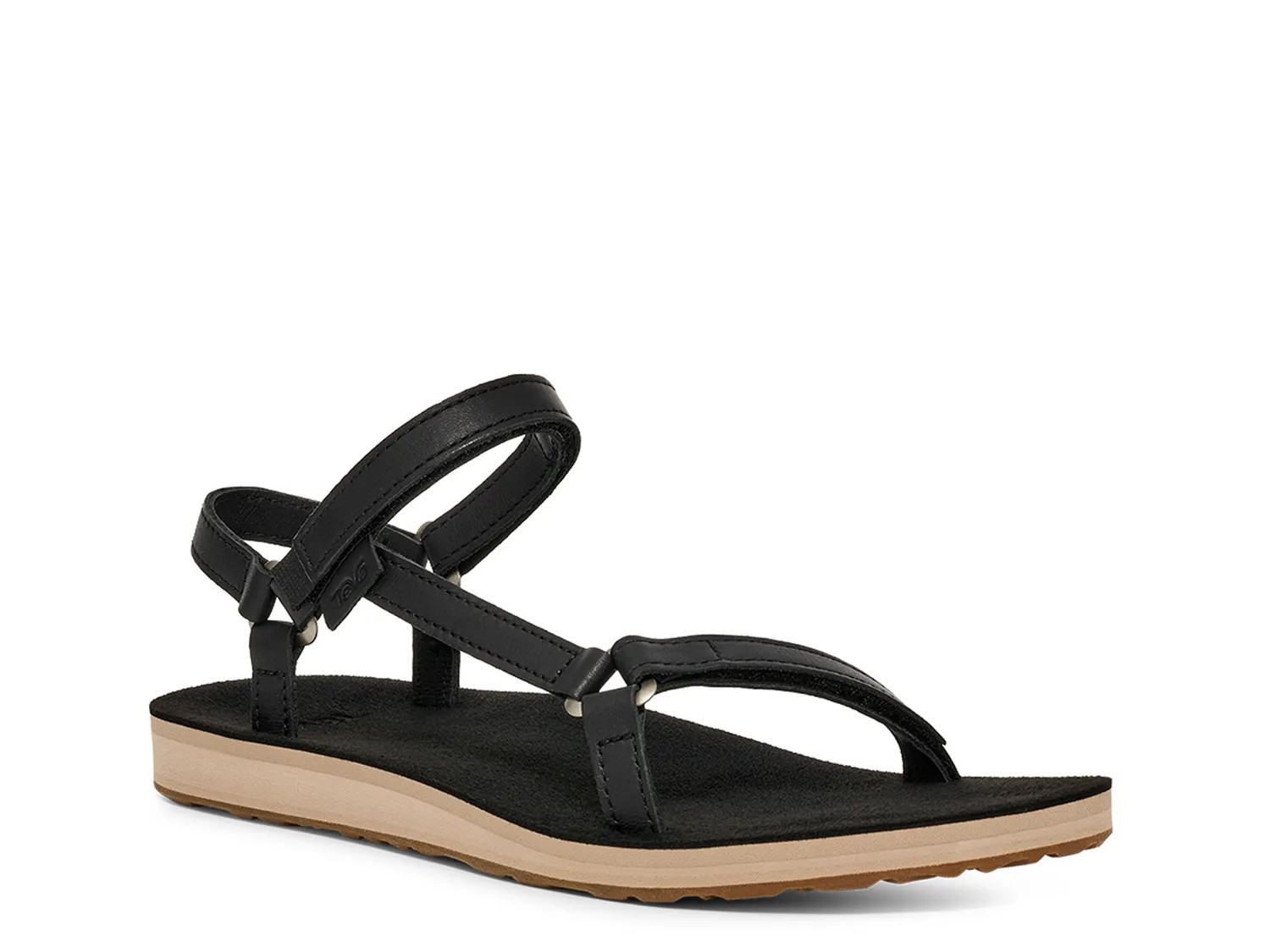 Teva Original Universal Slim Sandal | Women's | Black/Tan | Size 5 | Sandals | Ankle Strap | DSW