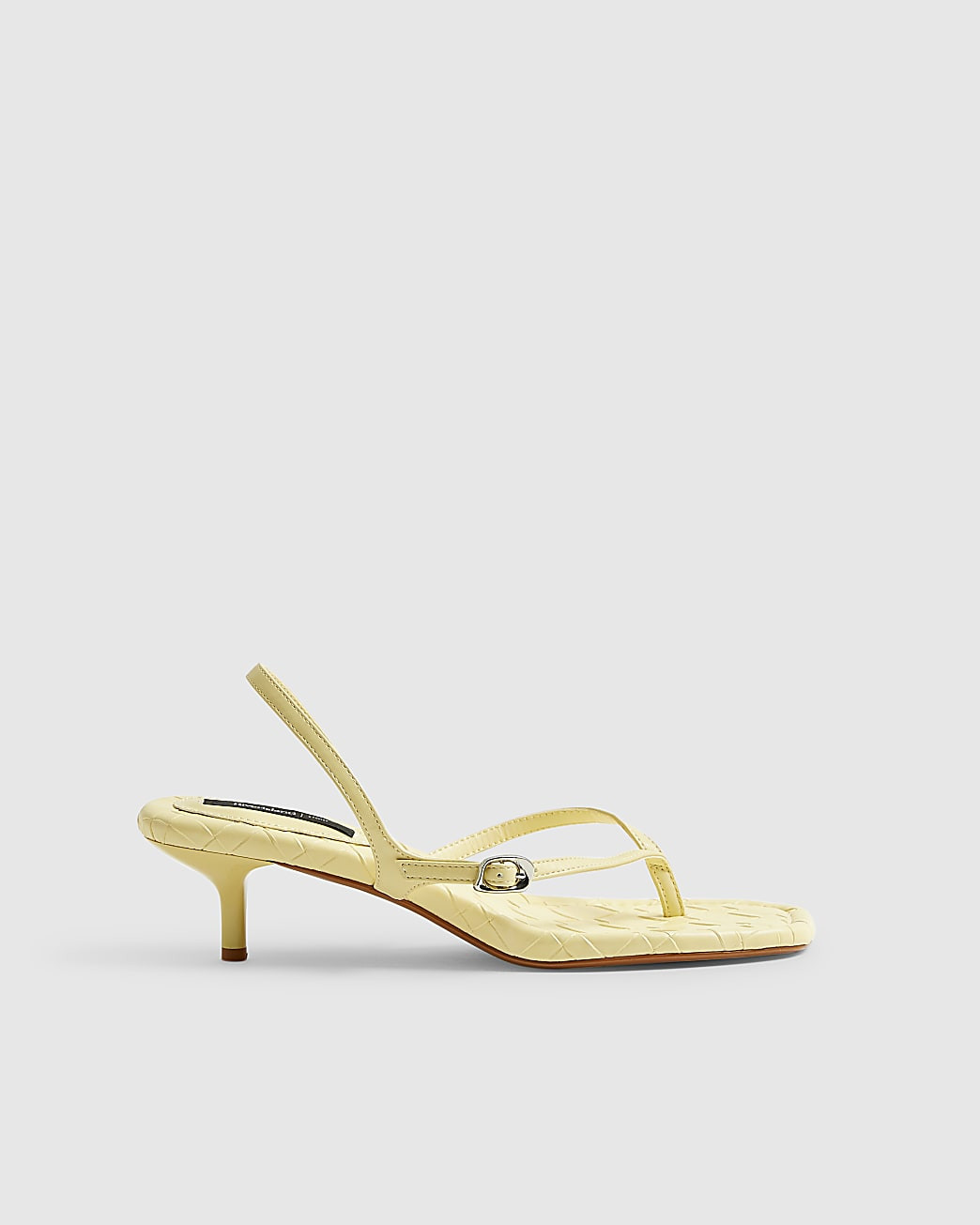 Yellow Toe Thong Low Heeled Sandals | River Island UK & IE