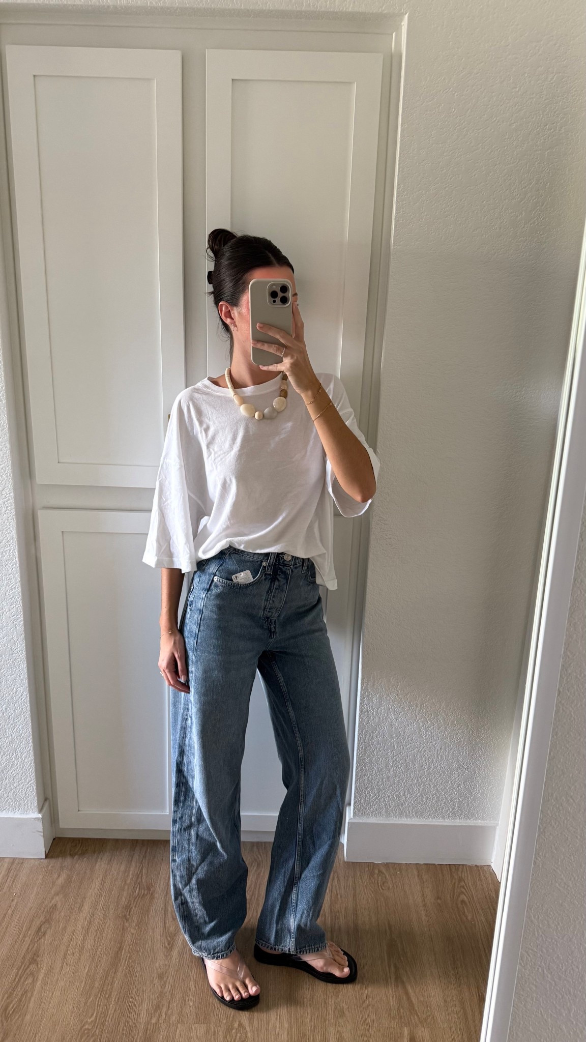 Free People try on! I’m 5’7” wearing my true/usual size 25 in the jeans and XS in the white tee  

#LTKStyleTip #LTKSeasonal