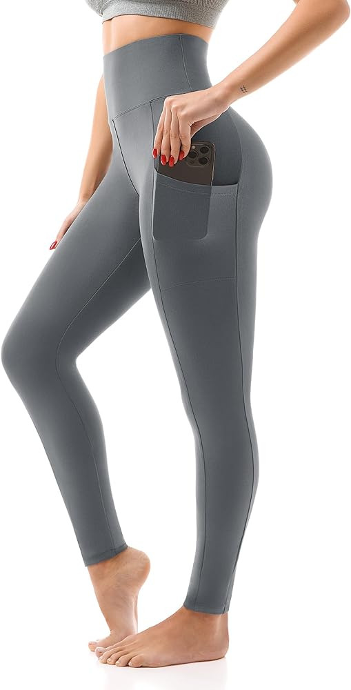 SINOPHANT High Waisted Leggings with Pockets Women, Full Length Capri Buttery Soft Stretchy Yoga ... | Amazon (US)
