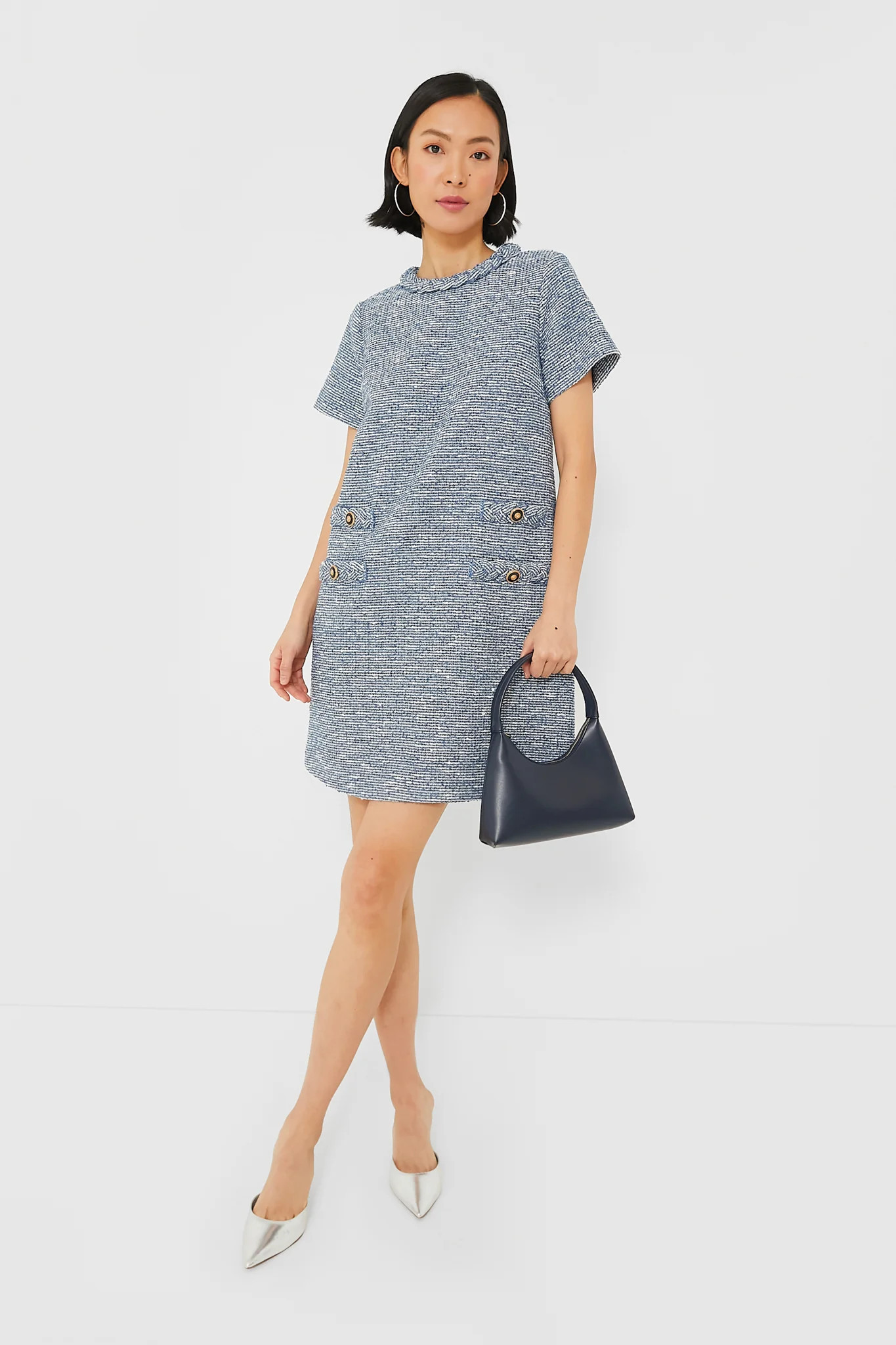 Heathered Blue Tweed Jackie Dress | Tuckernuck (US)