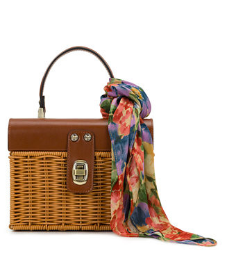 Vienne Small Wicker Basket Top Handle Bag | Macy's