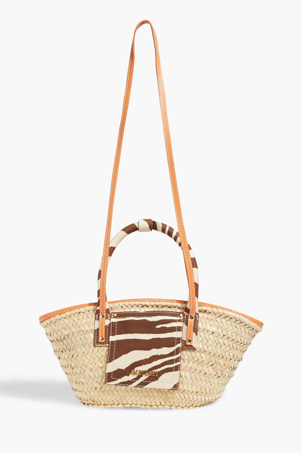 Le Panier Soli leather-trimmed raffia tote | The Outnet (US and CA)
