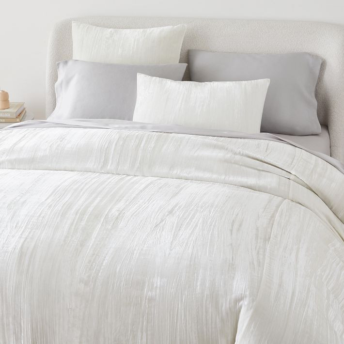 Crinkle Velvet Duvet Cover & Shams | West Elm (US)