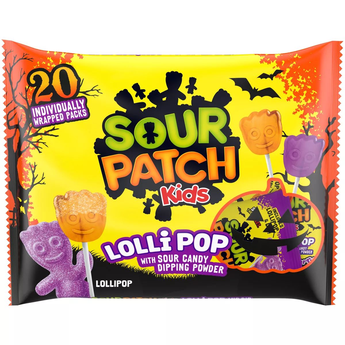Halloween Sour Patch Kids Lollipops - 10.58oz/20ct | Target