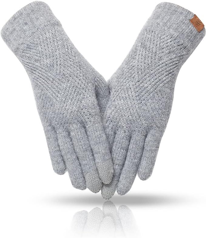 REACH STAR Winter gloves for women Touch screen Dual-Layer Elastic Thermal knit Lining Warm Glove... | Amazon (US)