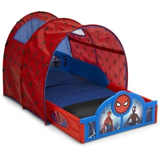 Marvel Spider-Man Sleep and Play Toddler Bed with Tent and Built-In Guardrails by Delta Children | Walmart (US)