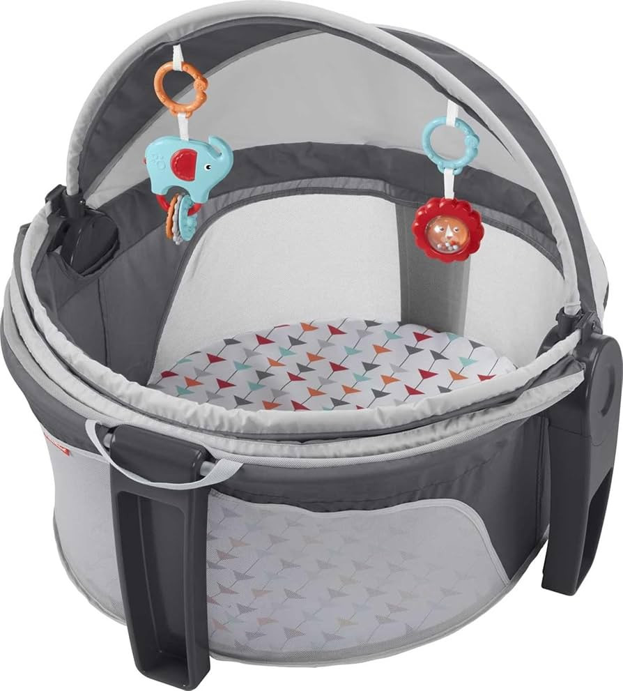 Fisher-Price Portable Bassinet On-The-Go Baby Dome, Travel Play Space with Developmental Newborn ... | Amazon (US)