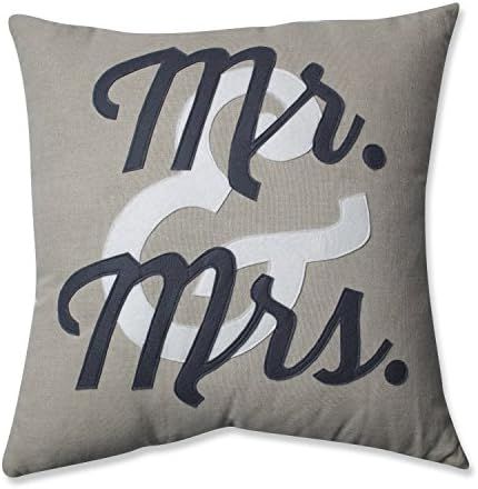 Pillow Perfect 565705 Perfect Mr. and Mrs. Throw Pillow, 18-Inch,Black | Amazon (US)