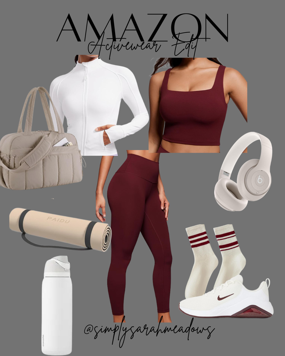 Upgrade your workout gear with these must-have essentials! Perfect for yoga and running. Check them out @simplysarahmeadows #workoutstyle #amazonfinds 

 #LTKselfcare #LTKActive #LTKSaleAlert