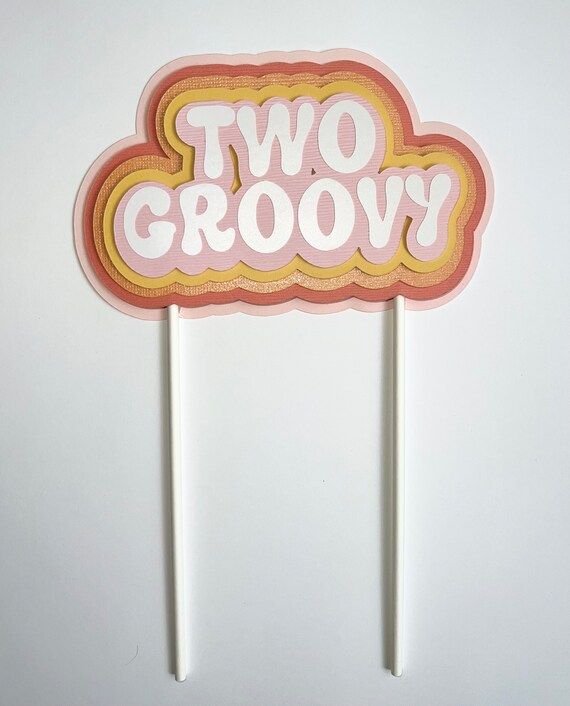 Two Groovy Cake Topper, Groovy Birthday Cake Topper, Two cake topper, 70’s theme cake topper, 7... | Etsy (US)