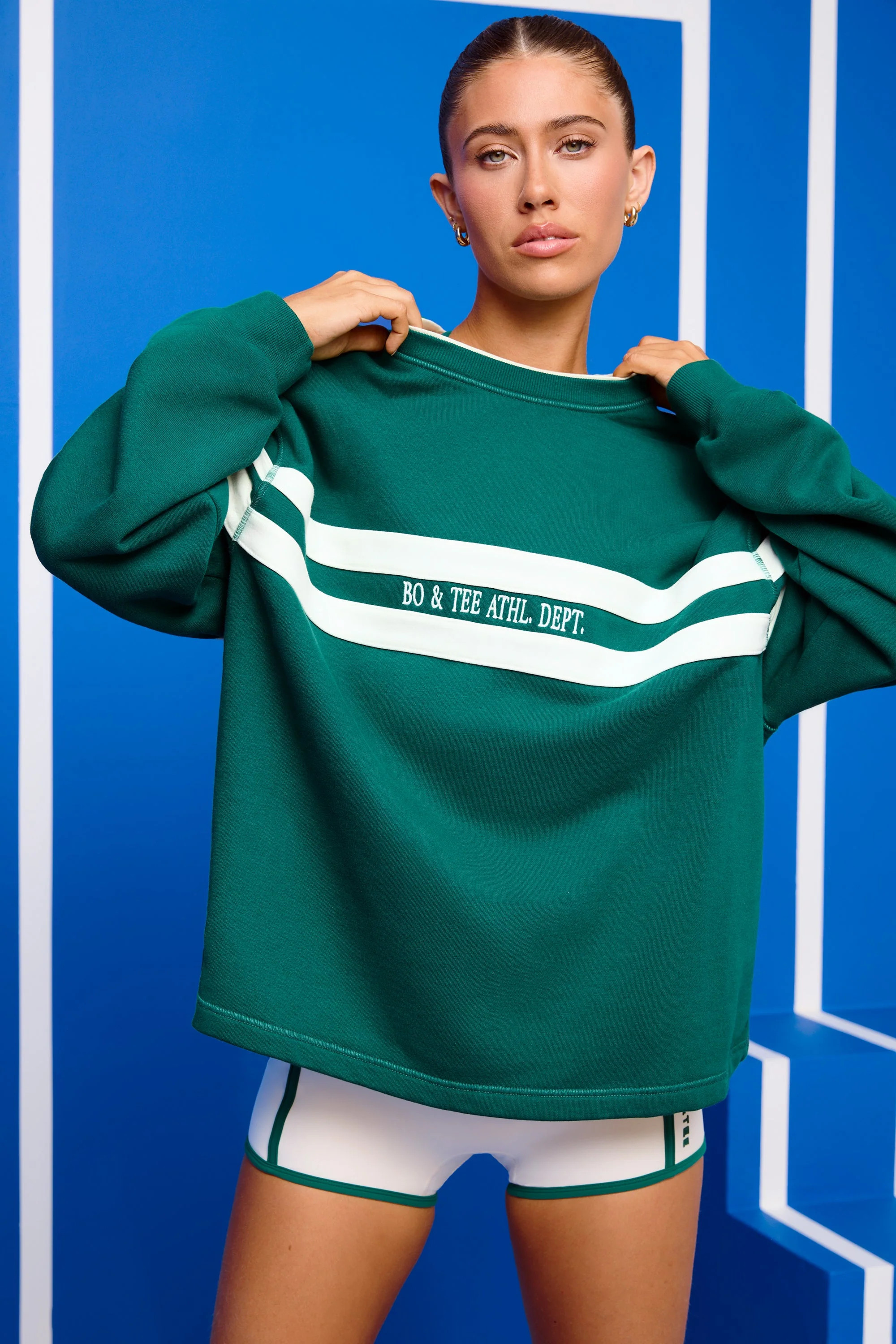 Oversized Sweatshirt in Varsity Green | Oh Polly