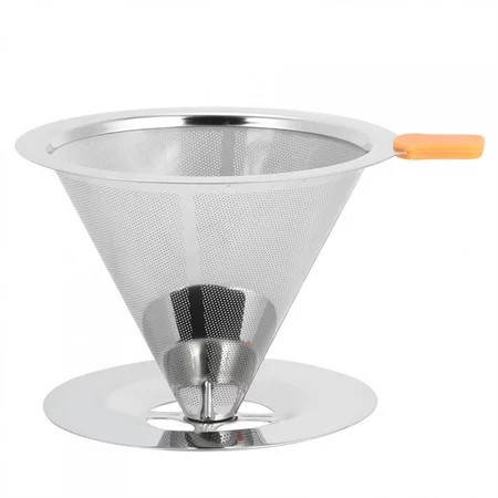 304 Stainless Steel Integrated Coffee Filter Paperless Reusable Coffee Filter with Handle | Walmart (US)