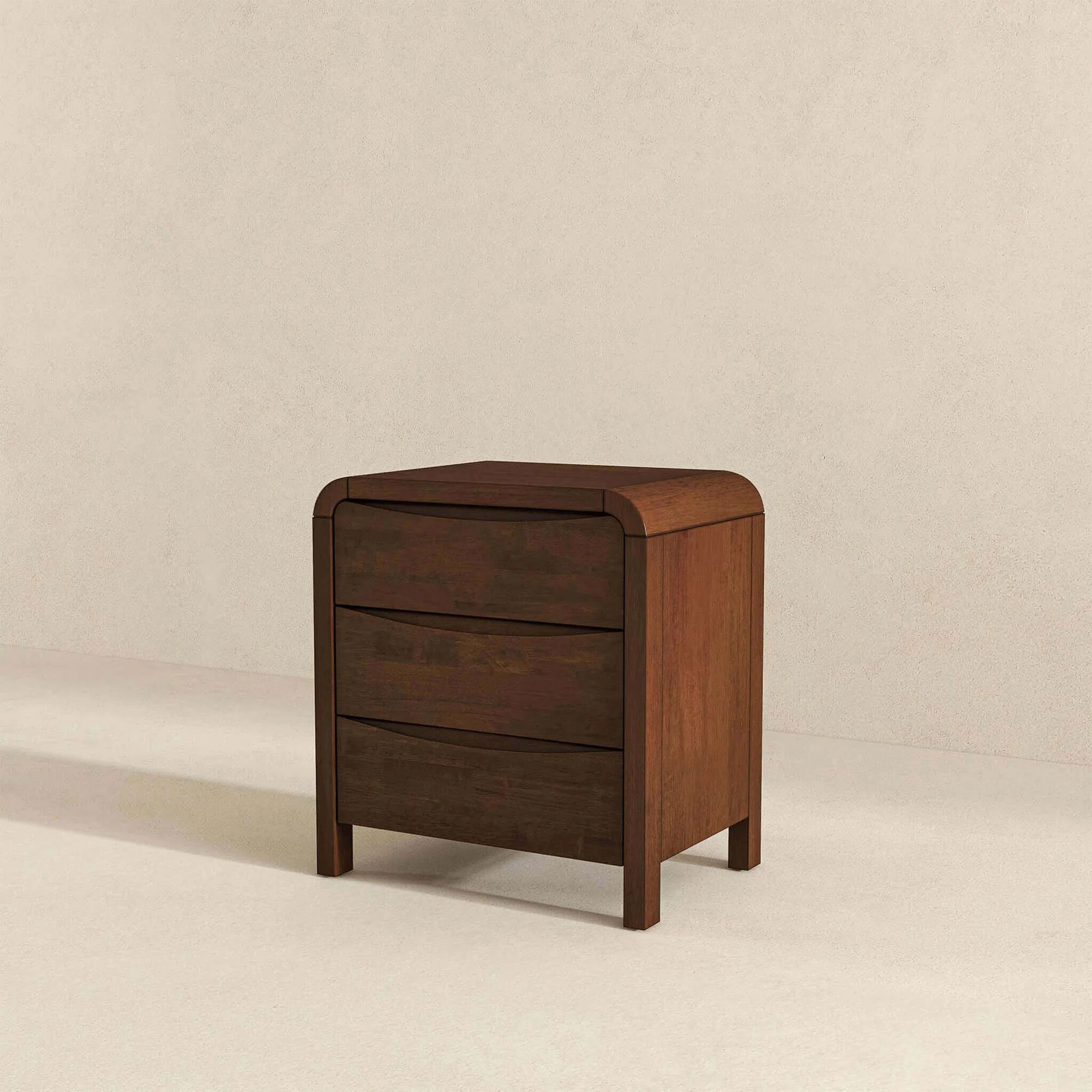 Mid-Century Solid Wood Nightstand With Three Drawers | Wayfair North America