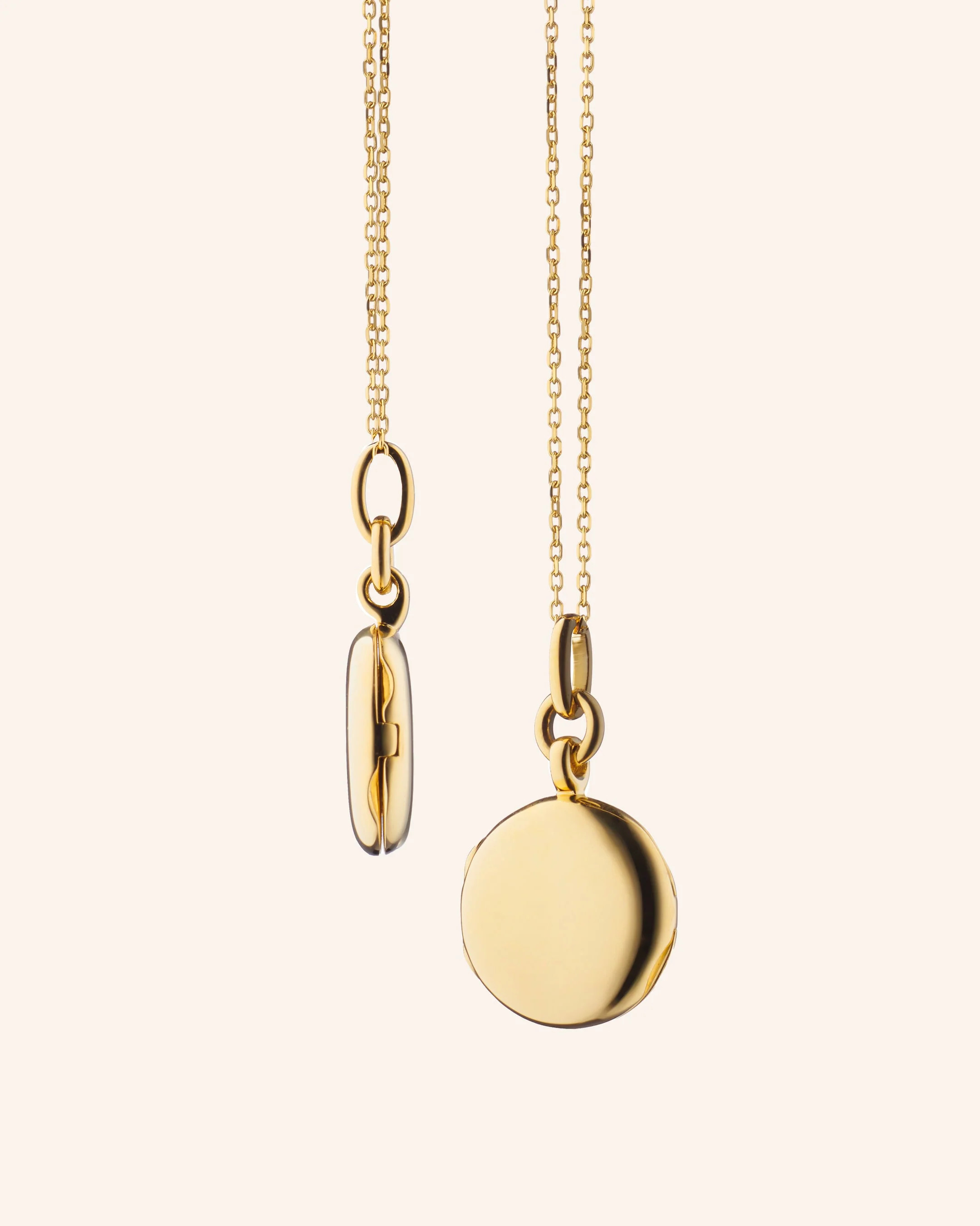 Slim Round "Nan" Gold Locket Necklace | Monica Rich Kosann
