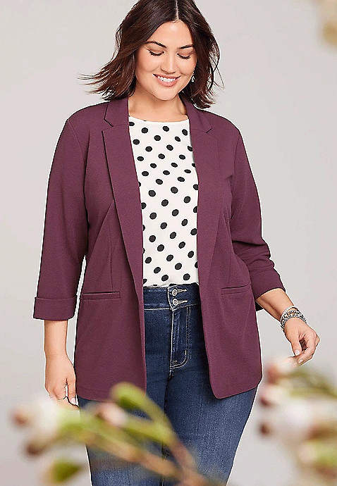Plus Size Versa Open Front Blazer | Maurices