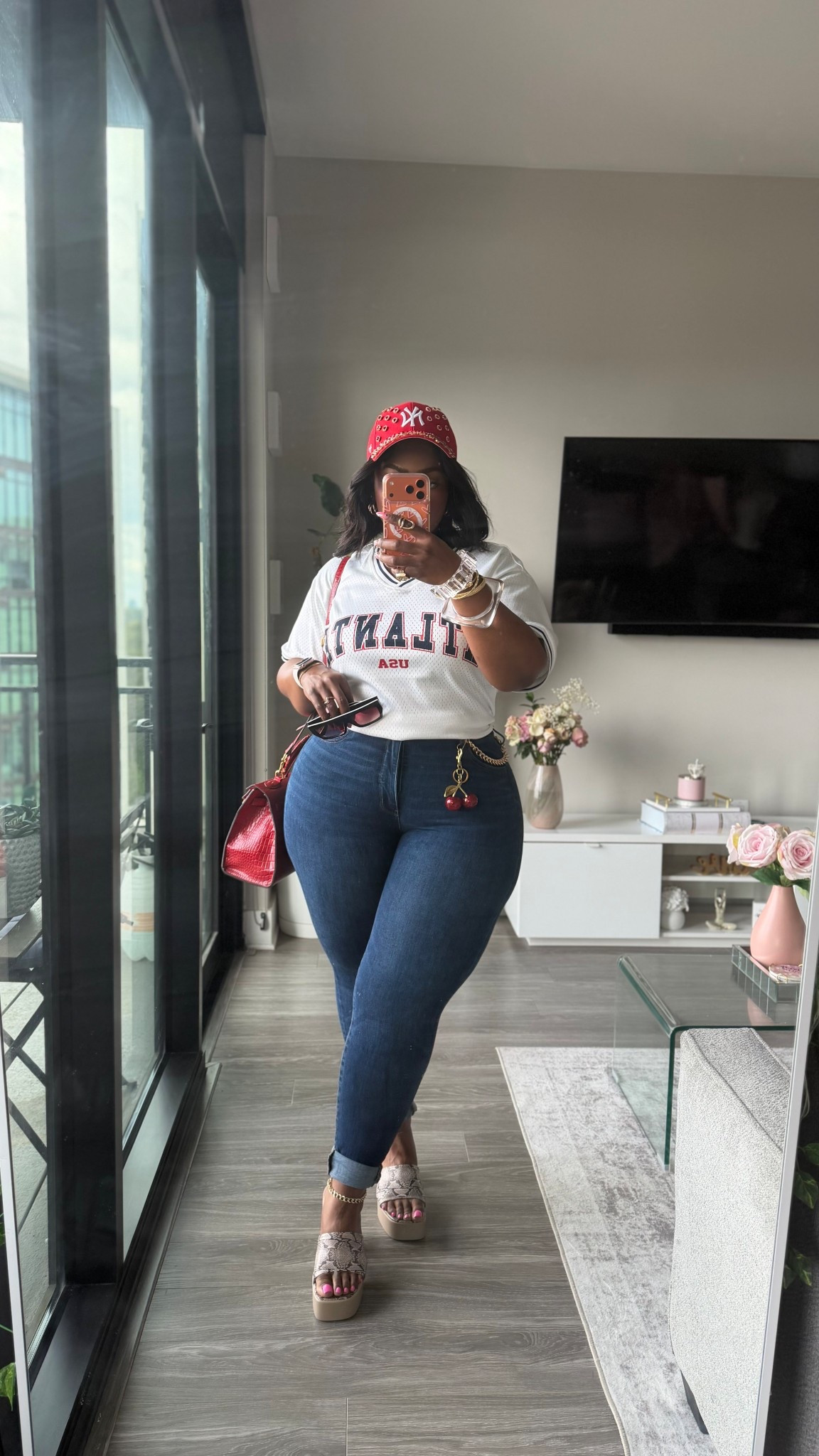 40444444444 ATL! 
I will never hate these AE jeans. And wedges are in cause a kitten heel I can’t 😆
🧢 @amazon 
👚 @rainbowshops 
👖 @americaneagle 
👡 @misslolaofficial misslola.com(the best sales)
🕶️ @12pmstudios NYC
👜 @shopakira 
🍒 📿 @shein_us 

#LTKPlusSize #LTKBeauty #LTKFestival