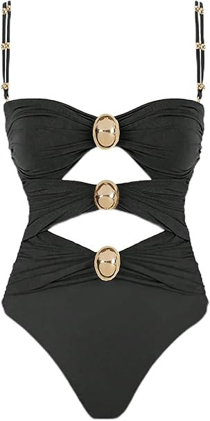 QJQ Women's One Piece Swimsuit Tummy Control Cut Out Color Block Adjustable Straps Slimming Bathi... | Amazon (US)
