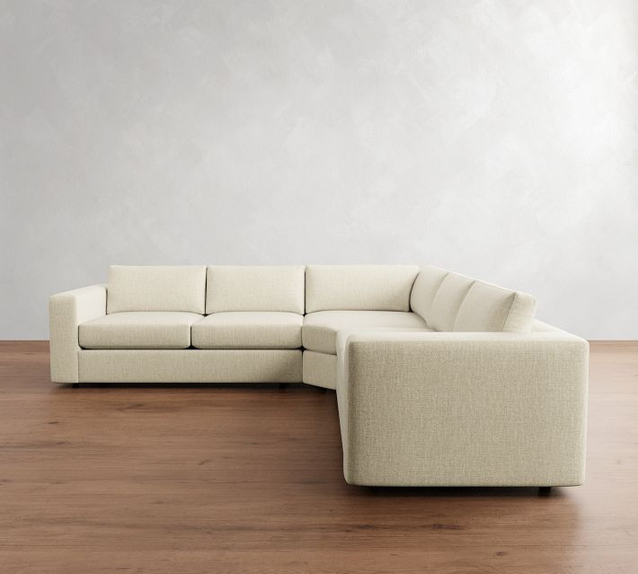 Carmel Wide Arm 3-Piece L-Shaped Wedge Sectional (123"–129") | Pottery Barn (US)
