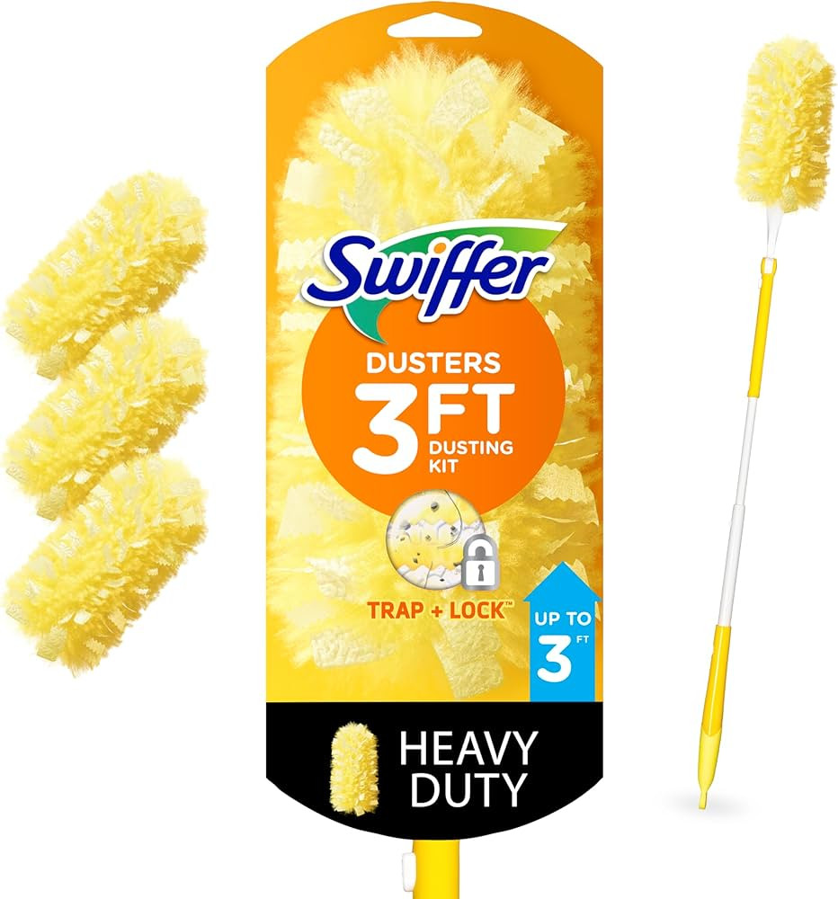 Swiffer Dusters Heavy Duty Extendable Handle Starter Kit (1 Handle, 3 Dusters) | Amazon (US)
