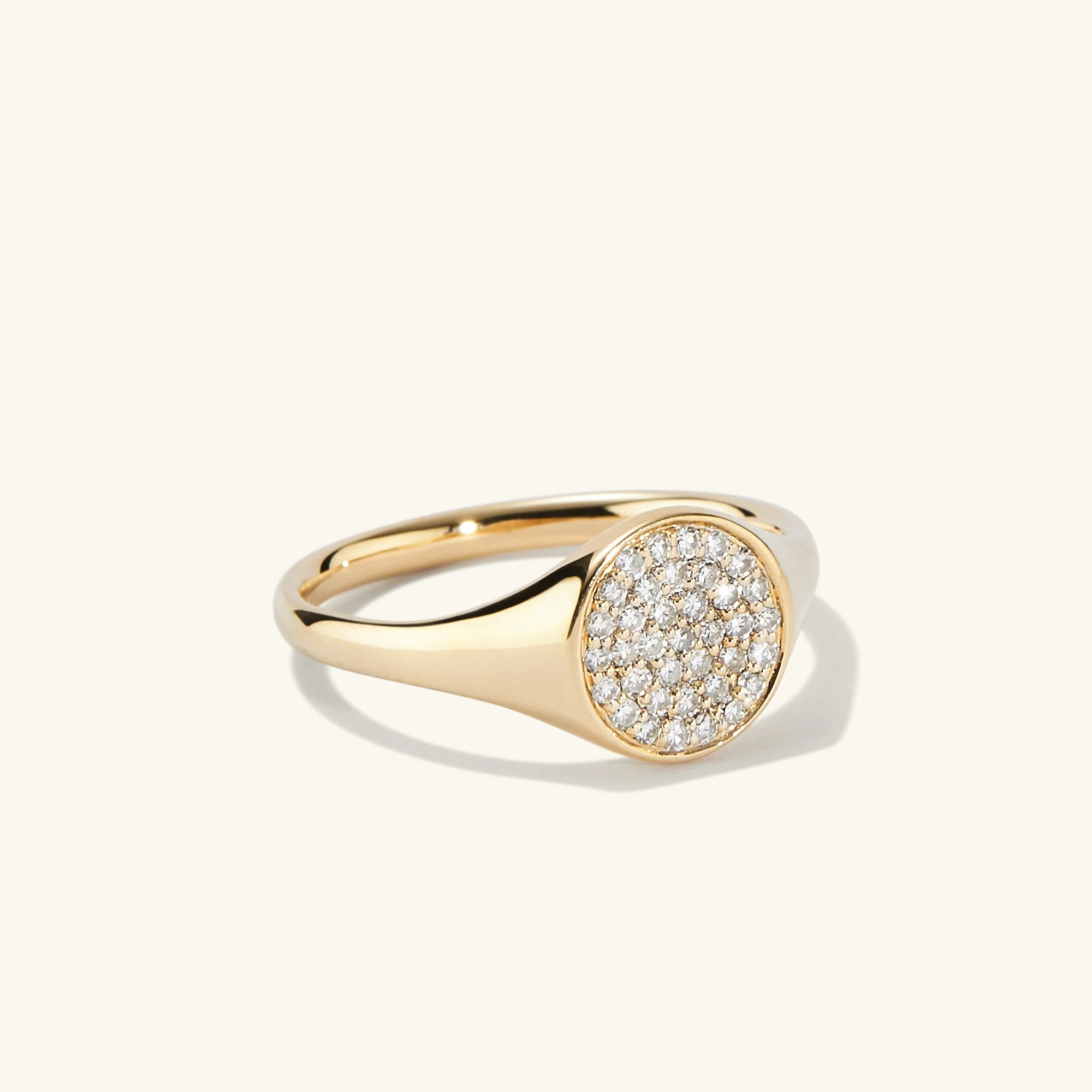 Pavé Diamond Signet Pinky Ring | Mejuri Fine Crew