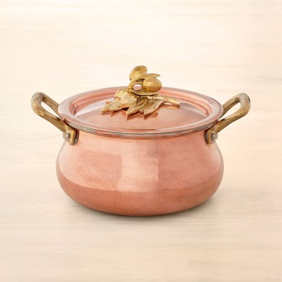 Ruffoni Historia Hammered Copper Stock Pot with Olive Knob, 3 1/2-Qt. | Williams-Sonoma