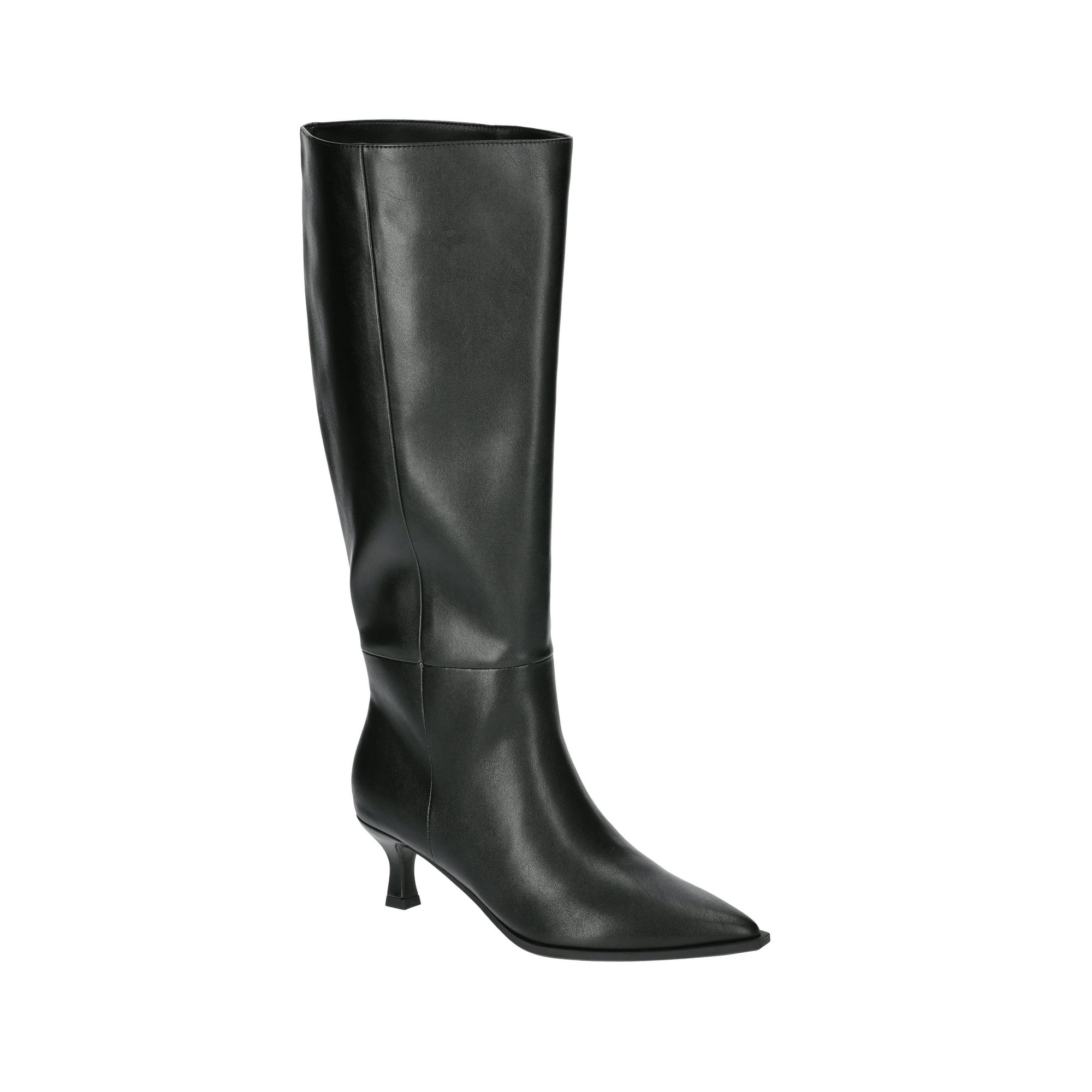 Madden NYC Women's Faux Leather Knee High Boots with Kitten Heel, Wide Calf Available | Walmart (US)