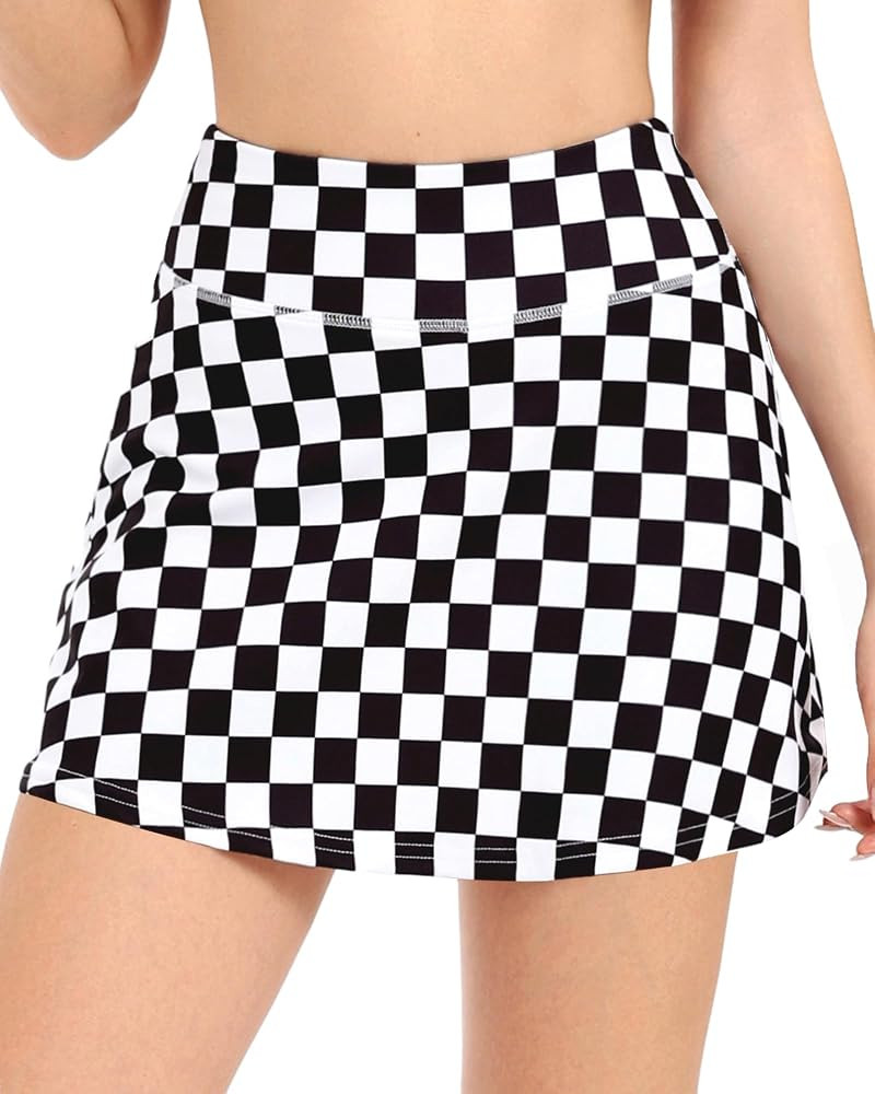 AHLW Women's Tennis Skirts High Waisted Athletic Golf Skorts with Pockets Workout Running Mini Sk... | Amazon (US)