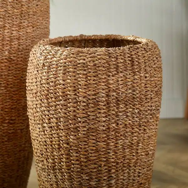 Seagrass Tall Round Planters, Set Of 2 | Bed Bath & Beyond