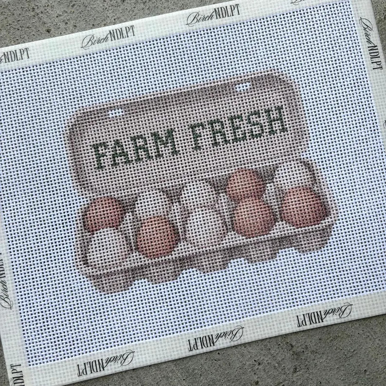 Farm Fresh Eggs Needlepoint Canvas | 13 Mesh Needlepoint | Modern Needlepoint Canvas | Beginner N... | Etsy (Global)