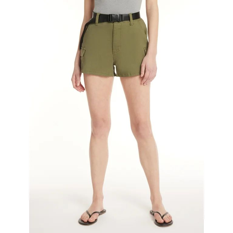 Madden NYC Juniors’ Belted Utility Shorts, 3” Inseam, Sizes XS-XXXL | Walmart (US)